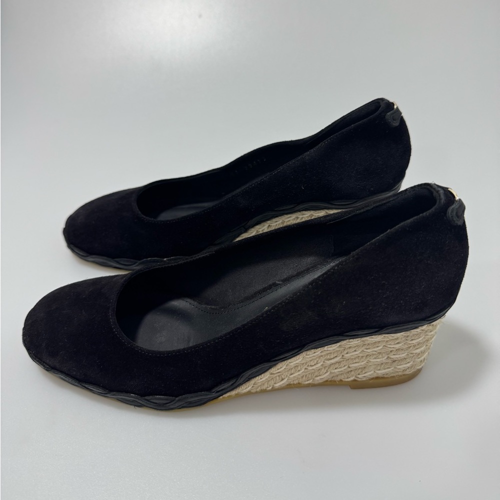 Ferragamo Svelte Wedges Suede Black Women’s Size 6 - Picture 3 of 8